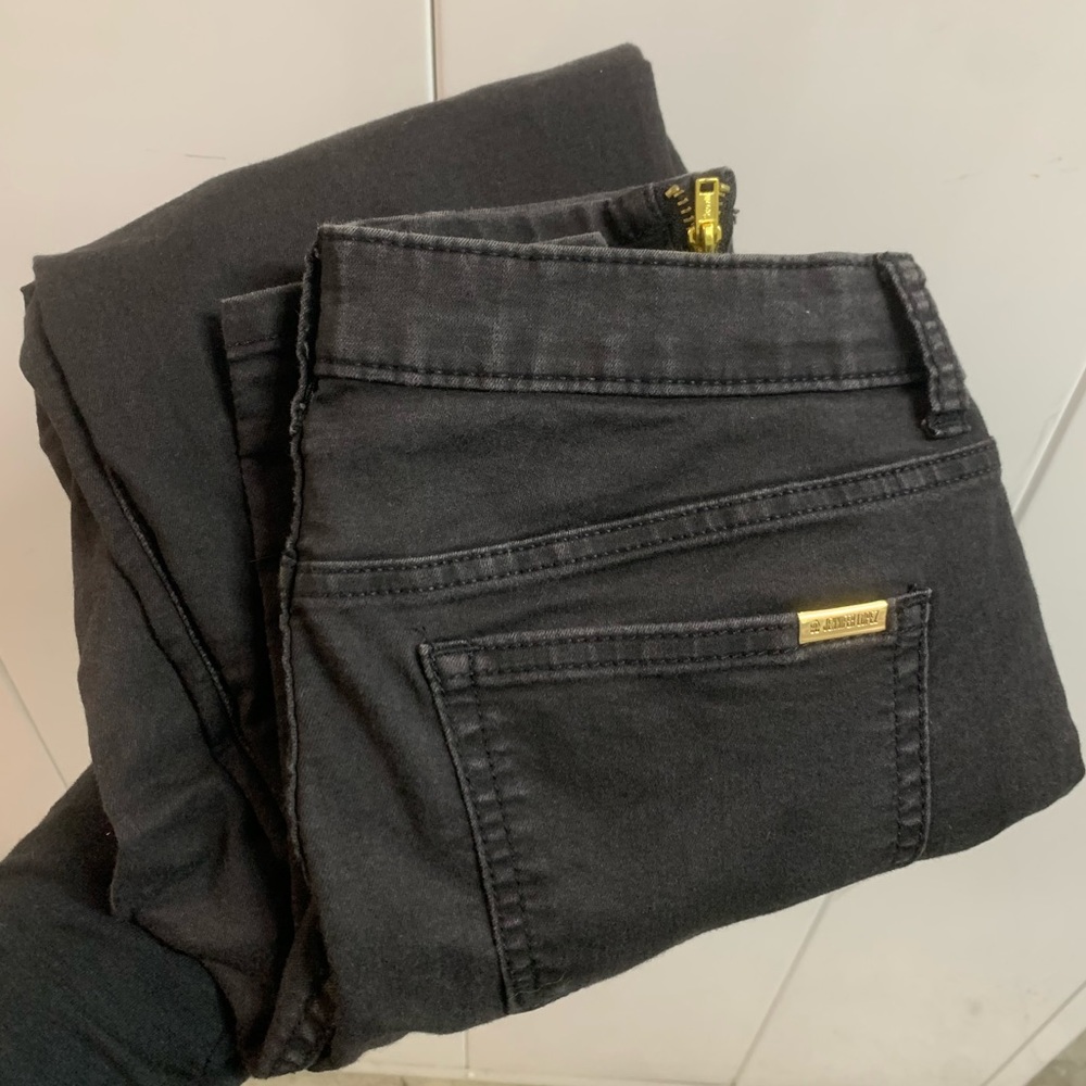 JLo black jeans gold hardware skinny ankle zip